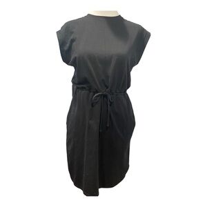 BLACK A NEW DAY T Shirt Dress With Tie Around Waist & Pockets